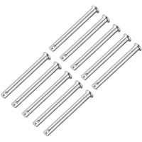 sourcing map Clavijas de un solo agujero- 8 mm x 80 mm- cabeza plana- acero galvanizado- 10 unidades